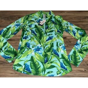 Tommy Bahama‎ Golf Tennis 1/3 Zip Jacket Pullover, Blue/Green Womens Small